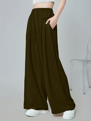Leriya Fashion Regular Fit Women Dark Green Trousers