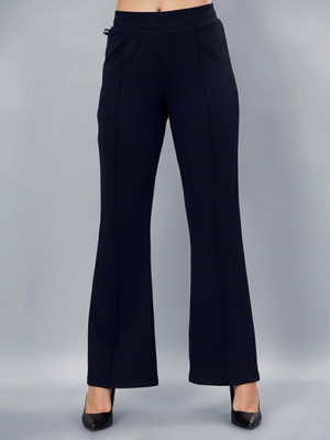 Plus Size Comfort Fit Women Dark Blue Trousers