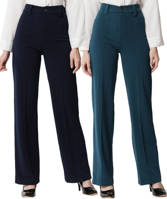 KOTTY Regular Fit Women Green, Blue Trousers