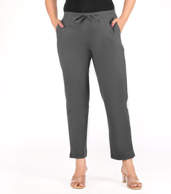 Oxinexx Regular Fit Women Grey Trousers