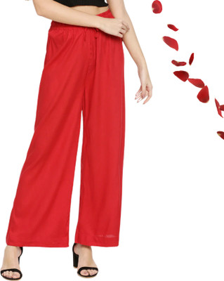 Elora Regular Fit Women Red Trousers