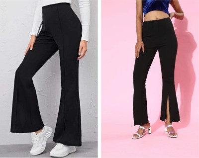 GREEN-SHADE Regular Fit Women Black Trousers