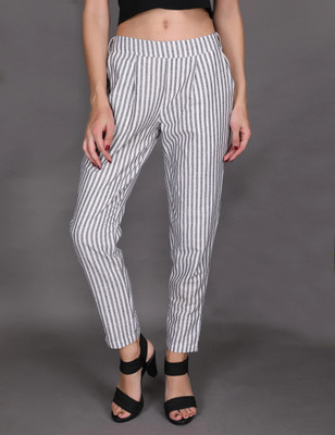 Me Craft Regular Fit Women Black, Grey Trousers