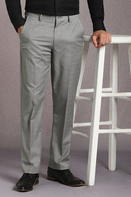 LOUIS PHILIPPE Slim Fit Men Grey Trousers