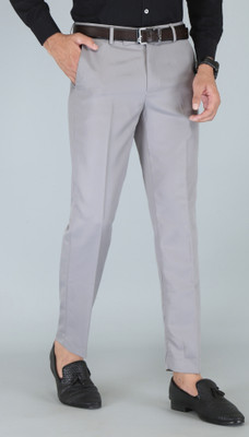 Kurus Regular Fit Men Grey Trousers