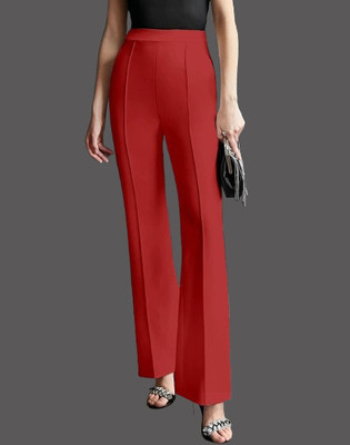 HouseOfCommon Regular Fit Women Red Trousers