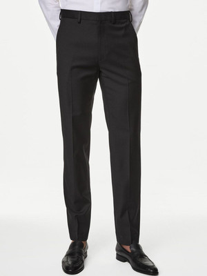 MARKS & SPENCER Regular Fit Men Black Trousers