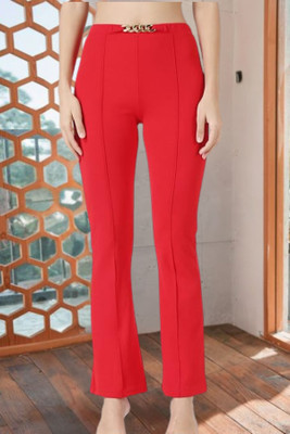 POPWINGS Regular Fit Women Red Trousers