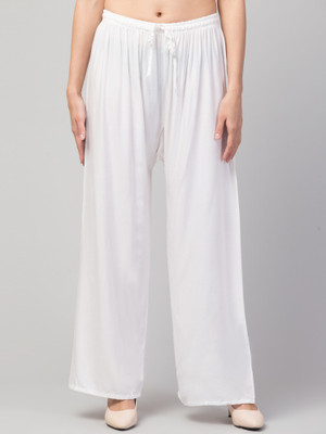 FamBee Relaxed Women White Trousers