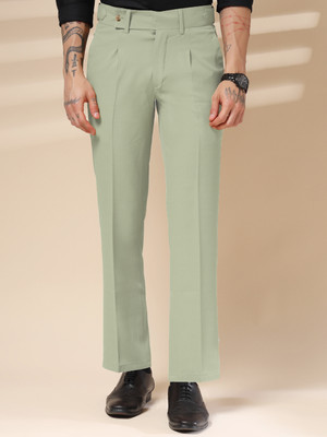 italianvega Regular Fit Men Light Green Trousers