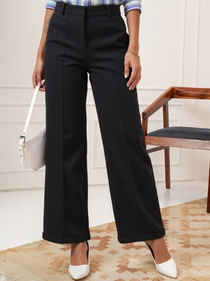 PP Vastram Straight Fit Women Black Trousers