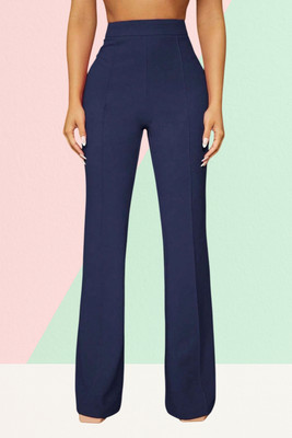 AKOTTY Comfort Fit, Regular Fit Women Dark Blue Trousers