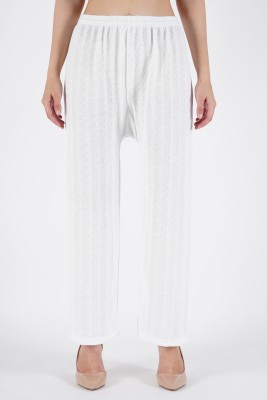 CROWNKING Relaxed Women White Trousers