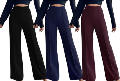 Kintu Parantu Regular Fit Women Black, Blue, Maroon Trousers