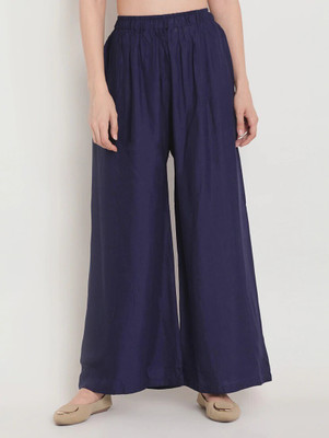 Yomoto Flared Women Blue Trousers
