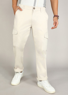 WROGN Straight Fit Men Beige Trousers