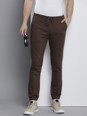 The Indian Garage Co. Slim Fit Men Brown Trousers