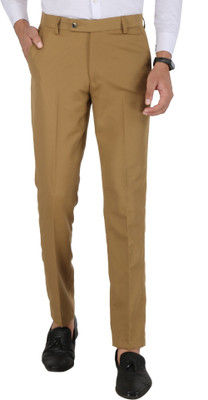 GhabaCreation Regular Fit Men Khaki Trousers