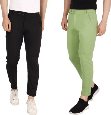 ABDANI Regular Fit Men Black, Light Green Trousers