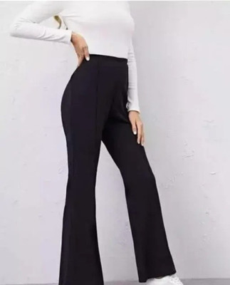 Naazglory Regular Fit Women Black Trousers