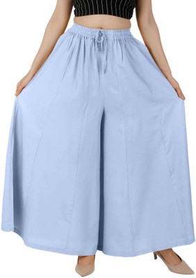 Rajvila Flared Women Light Blue Trousers