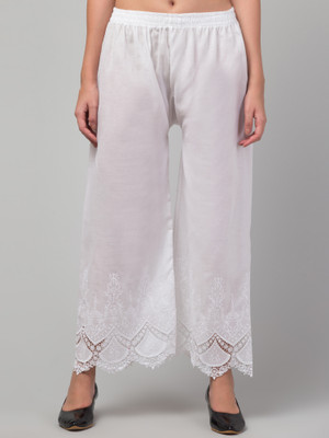 KGFONECLOTH Relaxed Women White Trousers