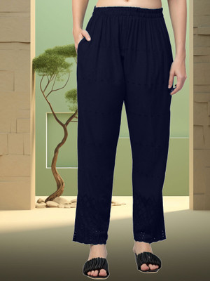 VESTIYAPLUS Relaxed Women Dark Blue Trousers
