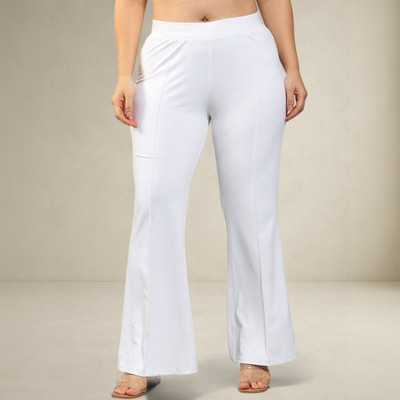 Anitafashion Loose Fit Women White Trousers