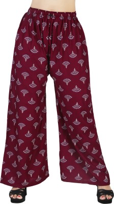 AREEBA COLLECTION Flared, Regular Fit, Relaxed, Tapered Women Maroon Trousers