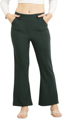 PREEGO Regular Fit Women Dark Green Trousers