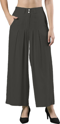 Femmora Flared Women Grey Trousers
