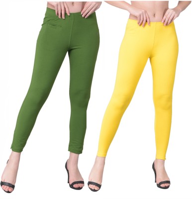 Comfort Lady Relaxed Women Green, Yellow Trousers