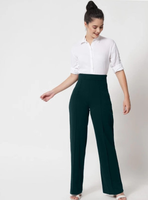 CQNFS FASHION Regular Fit Women Green Trousers