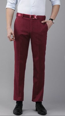 AD & AV Regular Fit Men Maroon Trousers