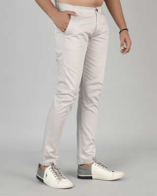 Tanip Slim Fit Men Cream Trousers