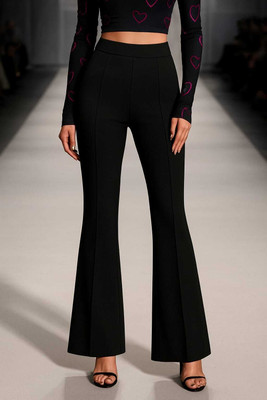 Denimix Flared Women Black Trousers