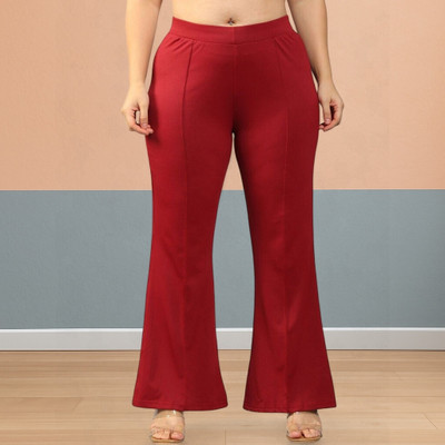 Anitafashion Comfort Fit, Regular Fit Women Maroon Trousers
