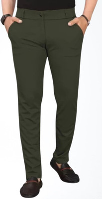 Nk staylish Slim Fit Men Green Trousers