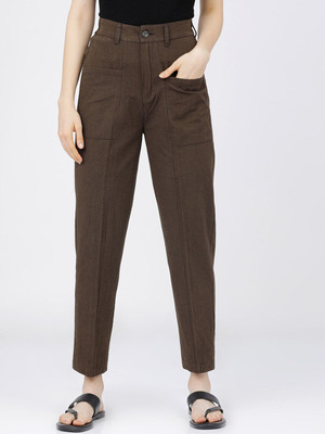 CHIC BY TOKYO TALKIES Tapered Women Brown Trousers