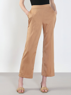 VERO MODA Straight Fit Women Beige Trousers