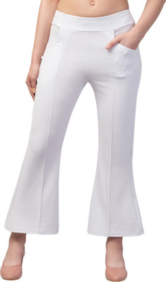 ABNF Regular Fit Women White Trousers