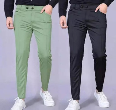 A1 SQUARE Regular Fit Men Black Trousers
