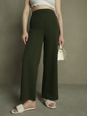 DL Woman Flared Women Green Trousers