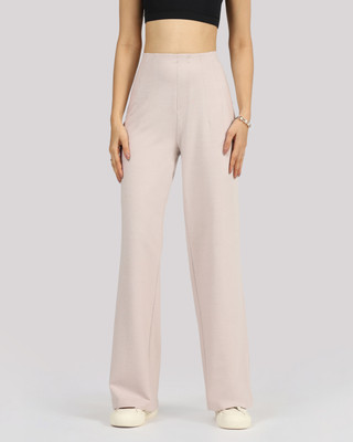 BlissClub Work-To-Wine Twill Wide Darts Pant - Tall Women Beige Trousers