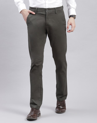 MONTE CARLO Tapered Men Dark Green Trousers