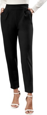 DE TRENDZ Regular Fit Women Black Trousers