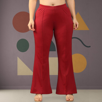 Anitafashion Loose Fit Women Maroon Trousers