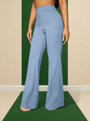 HouseOfCommon Regular Fit Women Light Blue Trousers