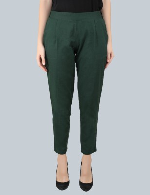 Me Craft Regular Fit Women Dark Green Trousers