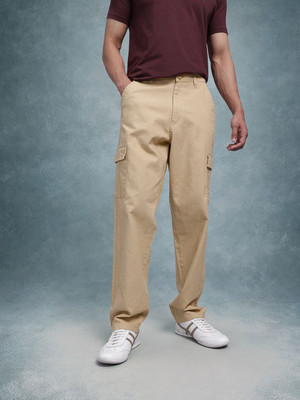 Roadster Relaxed Men Beige Trousers